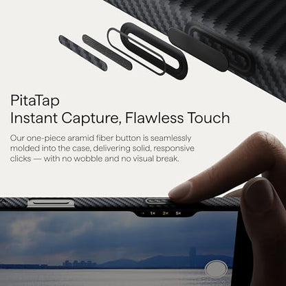 pitaka iPhone 16 Pro Case 6.3” - MagSafe Compatible, Ultra Slim with Caseless Feel, 600D Aramid Fiber Woven - Black/Grey (Twill) - color: Black/Grey (Twill), size: For iPhone 16 Pro, 6.3"