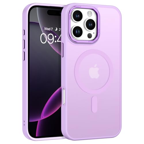 BENTOBEN Magnetic for iPhone 16 Pro Max Case,(Compatible with MagSafe) (Military Grade Drop Protection) Slim Translucent Matte Shockproof with Anti-Fingerprint Phone Case 6.9",Light Purple - color: Light Purple