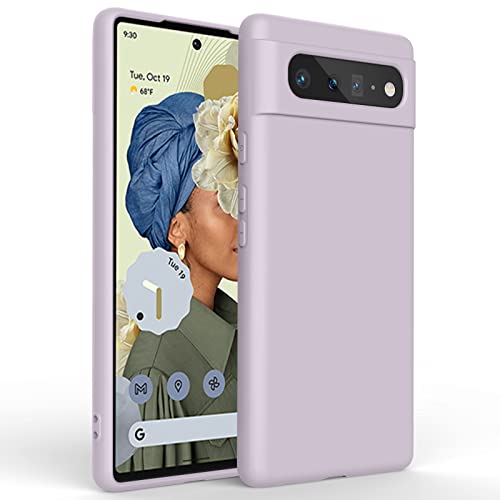 Silicone Phone Case Compatible with Google Pixel 6, Soft Protective Smart Phone Case for Women Men, Durable Anti-Scratch Shockproof Phone Cover Lilac - color: Lilac