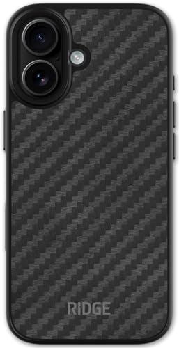 Ridge Case Compatible with iPhone 17 - Compatible with MAGSAFE & Wireless Charging, Aluminum Control Buttons, Dual-Layer Construction, TPU Bumper with Drop Protection (Carbon) - color: Carbon, size: iPhone 17