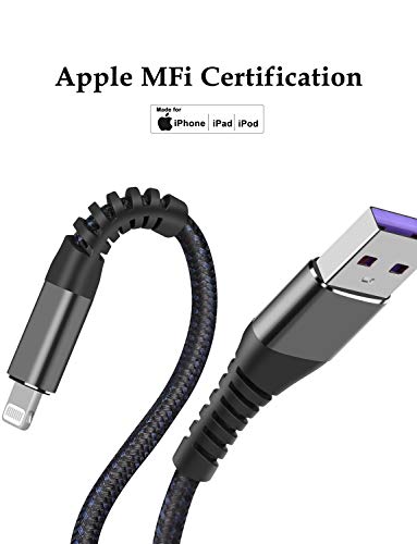 [ Apple Certified 2pack ] iPhone Charger,Lightning Cable, Fast Charging Cables for Apple iPhone 12/11/11Pro/11Max/ X/XS/XR/XS Max/8/7/6/5S/SE/iPad Mini Air (6ft, Grey) - color: Grey, size: 6foot
