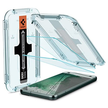 Spigen GlasTR EZ FIT Tempered Glass Screen Protector for Galaxy S22 Plus | 9H+ Tempered glass, Scratch resistance, Auto-align tray, Lab-tested 100% clarity, Original touch, Case-friendly, 2 Pack