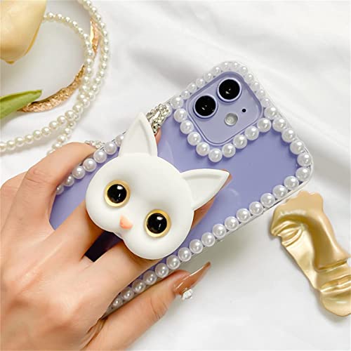 2/4Pack 3D Cute Kitten Phone Holder with Mini Mirror,Phone Grip with Small Makeup Mirror,Cute Cat Phone Folding Bracket,3D Cute Cat Cellphone Foldable Finger Grip Holder for All Smartphones (4Pcs) - color: 4Pcs