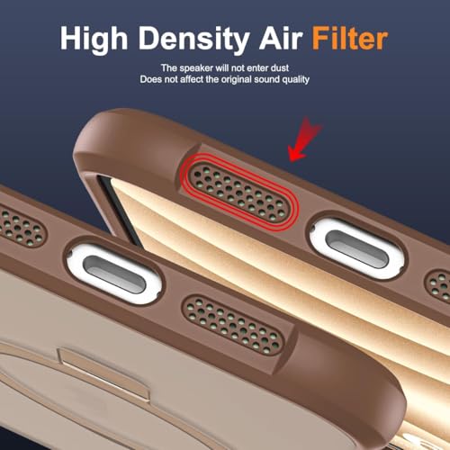 SKYLMW Compatible with iPhone 16 Case with Stand,Desert Brown | iPhone 16 Phone Case 6.1",Magnetic Ring Stand,Compatible with MagSafe,Military-Grade Protection,Great Grip Feeling - color: Desert Brown, size: Iphone 16