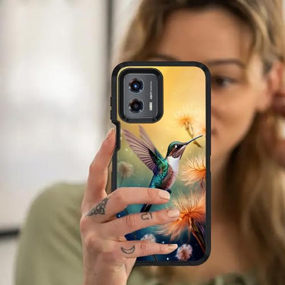 for Moto G 5G 2024/Moto G Play 5G 2024 Case, Military Grade Heavy Duty [3-Layer] Dustproof Shockproof Full-Body Protective Case for Motorola Moto G 5G 2024, Hummingbird Dandelion - color: Hummingbird Dandelion
