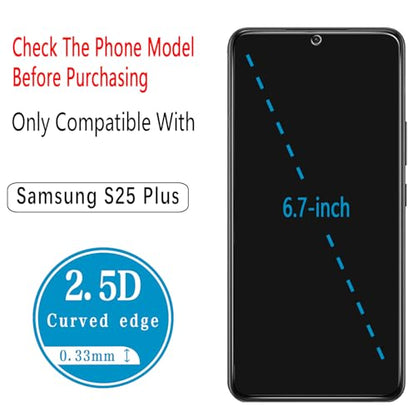 Privacy Screen Protector for Samsung Galaxy S25 Plus Tempered Glass - color: Samsung Galaxy S25 Plus-Black