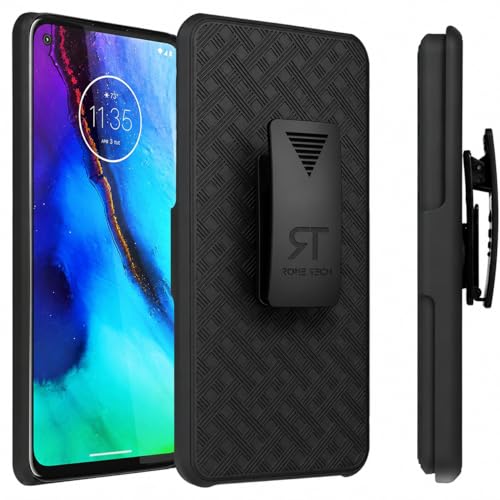 Designed for Motorola Moto G Stylus Case with Belt Clip Holster | Rugged Holster & Protective Phone Case Combo with Anti-Slip Texture - Black - style: Moto G Stylus 2020