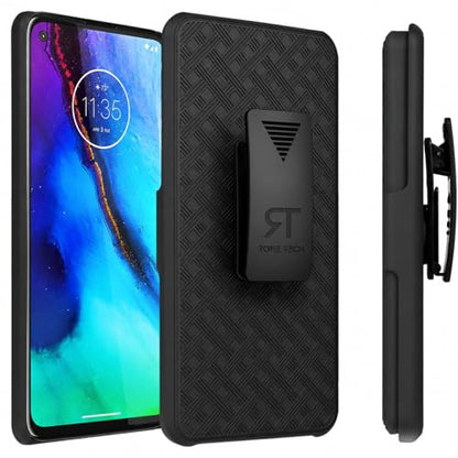 Designed for Motorola Moto G Stylus Case with Belt Clip Holster | Rugged Holster & Protective Phone Case Combo with Anti-Slip Texture - Black - style: Moto G Stylus 2020
