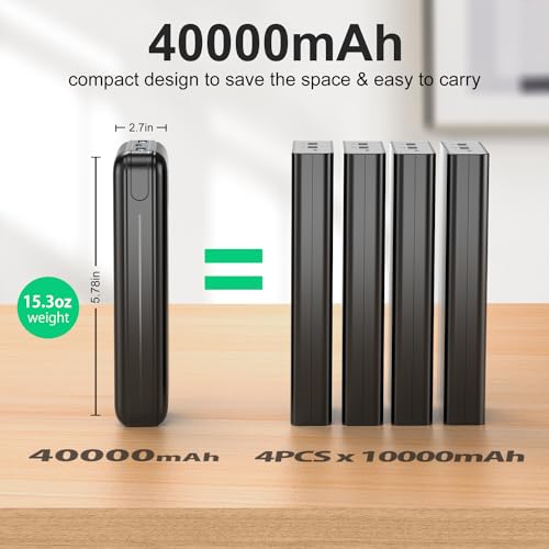 Portable Charger 40000mah Power Bank, USB-C (22.5W) Fast Charging Battery Pack Portable Phone Charger for iPhone 16 Pro/16/15/14/13 Series, Android Samsung Galaxy, Battery Bank for Travel Camping