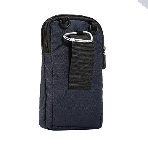Cell Phone Belt Clip Bag Men, Cell Phone Shoulder Holster, 6.0" Outdoor Travel Vertical Phone Holster Waist Pouch Cellphone Shoulder Messenger Bag Zipper Wallet Phone Holder with Belt Loop Carabiner - color: Royal blue