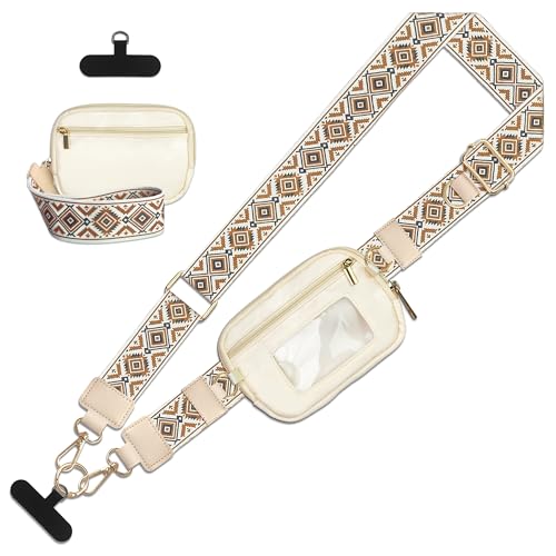 Clip and Go Strap for Phone with Wallet Crossbody,Adjustable Crossbody Cell Belt Detachable Wristlet Wallet for Daily