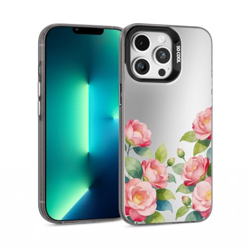for iPhone 13 Pro Max Case, TPU, Drop Protection, Camellia | Matte Silver Back, Shockproof, Fade-resistant, Anti-yellow, Lens Protection, Precise Cutout, Slim grip, Watercolor Camellia - color: Camellia, size: iPhone 13 Pro Max