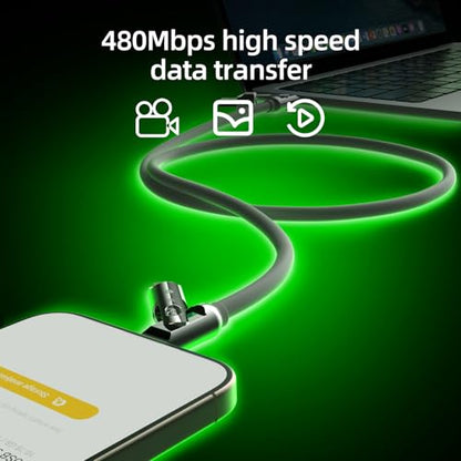 MFish USB C to USB C Cable, 240W 4 in 1 Charging Cable, Grey, 6.6FT - color: Grey, size: 6.6FT(Upgraded)