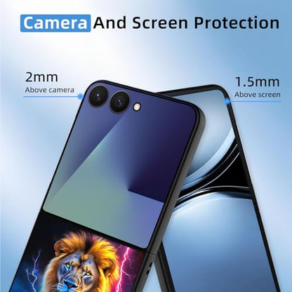 for Z Flip 7 Case Ultra Thin 1.2mm Matte Hard PC Phone Cover- Anti-Scratch Anti-Fingerprint Slim Fit Shockproof Protection Cover for Samsung Galaxy Z Flip 7 Case,A-Majestic Lion - color: A-Majestic lion