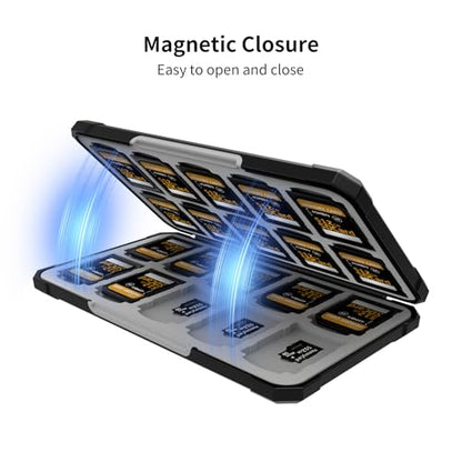 Memory Card Case with 40 Card Slots for SD and Micro SD Cards - color: Carbon Fiber Black 2