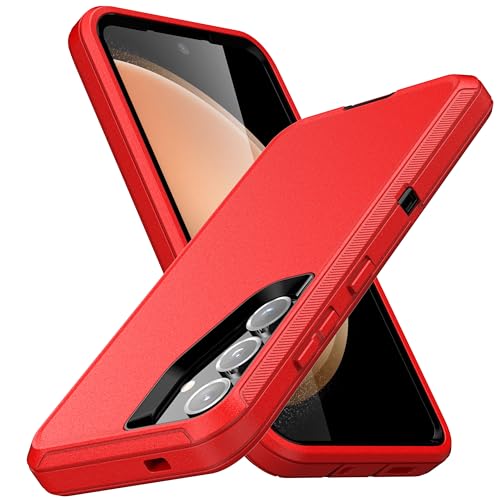 MXX Case Designed for S24 Plus Compatible with S25 Plus/ S24 Plus 3-Layer Super Full Heavy Duty Body Bumper Cover/Shock Protection/Dust Proof, case 5g 2024 (Red/Black) - color: Red/Black, size: Galaxy S24+ / S25+