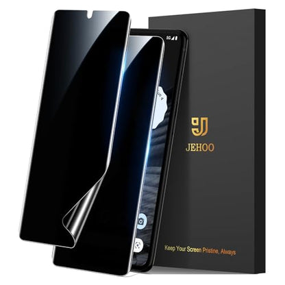 [2 Pack] Pixel 7 Pro Privacy Screen Protector Flexible TPU [Not Glass], Fingerprint Unlock, Anti-spy, Easy Installation, Case Friendly, Bubble Free