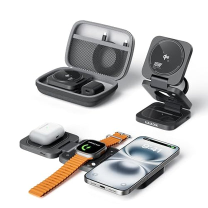 Qi2 MFi 3 in 1 Charging Station for Apple - color: Hypervolt Black