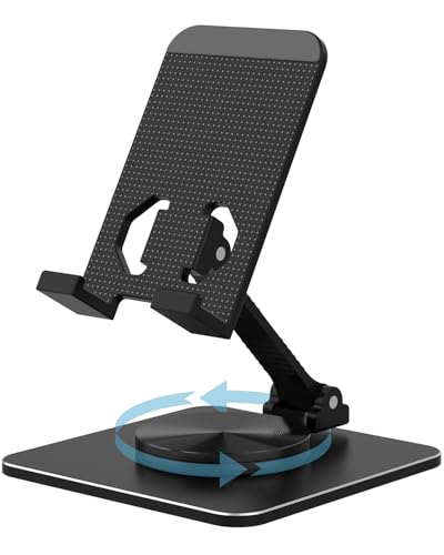 Adjustable Phone & Tablet Stand, Fits 4–9.7in Devices, Black - color: Black