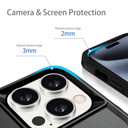 Designed for iPhone 15 Pro Max Case, Heavy Duty Protection Shockproof Dropproof Dustproof Anti-Scratch Phone Case Cover Protective Case, Black - size: for iPhone 15 Pro Max