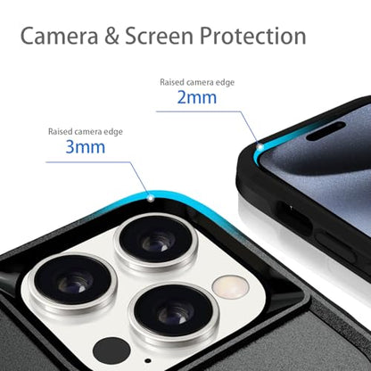 Designed for iPhone 15 Pro Case, Heavy Duty Protection Shockproof Dropproof Dustproof Anti-Scratch Phone Case Cover Protective Case, Black - size: for iPhone 15 Pro