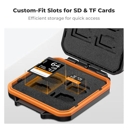 K&F CONCEPT 12 Slots Memory Card Case, Water-Resistant Card Holder - size: For 8 Micro SD(TF)+4 SD