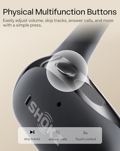 SHOKZ OpenFit 2 Open-Ear Earhook Bluetooth Earbuds, Black,48H Playtime - color: Black, style: Charging：USB-C