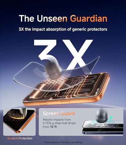 3 Pack for iphone 17 Pro Max Screen Protector, 9H Hardness Military-Grade Shatterproof, Easy Bubble-Free Install Screen Protector 17 Pro Max HD Clear Tempered Glass, Case Friendly Design - size: iPhone 17 pro max(6.9'')