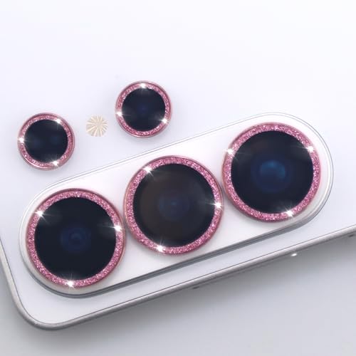 for Samsung Galaxy S26 Ultra Camera Lens Protector, Bling Glitter Metal Ring Tempered Glass Lens Cover Accessories (Pink) - color: Pink