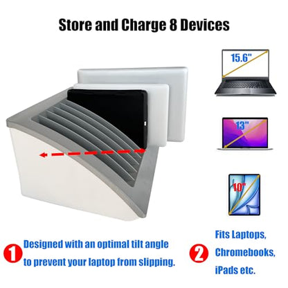 8-Device Laptop & Tablet Charging Station with Surge Protection - size: 8-Device