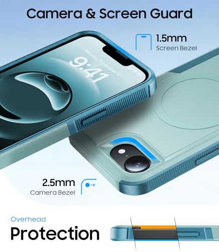 Magnetic for iPhone 17e Case Dual-Layer Shockproof Mintgreen | Military-Grade Heavy Duty Protection, Fit for Magsafe, Matte Finish Scratch Resistant Anti-Fingerprint Anti-Slip Phone Cover - color: Mintgreen