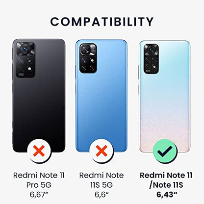 kwmobile TPU Silicone Case Compatible with Xiaomi Redmi Note 11 / Note 11S - Case Soft Cover - Don't Touch My Phone White/Black - size: Redmi Note 11 / Note 11S