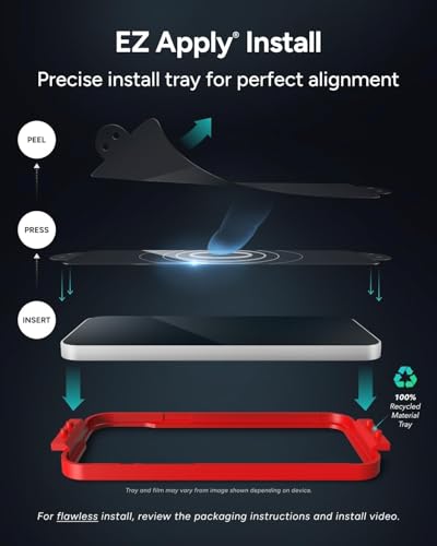 ZAGG InvisibleShield Glass Privacy 360 iPhone 16 Pro Max Screen Protector - 4-Way Privacy Filter, 5X Stronger with Reinforced Edges, Scratch & Smudge-Resistant Surface, Install Tray Included - style: iPhone 16 Pro Max