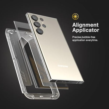 magglass HD Screen Protector for Samsung Galaxy S24 Ultra Tempered Glass with Camera Lens Guard (Easy Applicator Included) - style: HD