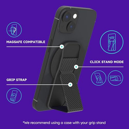 CLCKR for MagSafe Phone Grip Stand, Magnetic Phone Holder with Kickstand - color: Fibre Carbon