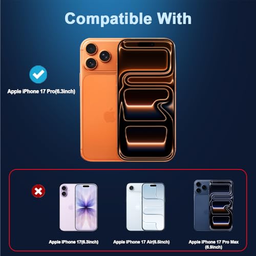 9H+ Tempered Glass for iPhone 17 Pro Screen Protector with Auto Dust Removal Installation Frame Military Grade Protection (Scratch, Shatter, Drop Resistance) Full Edge Coverage 6.3" 2025, 2 Pack - size: iPhone 17 Pro