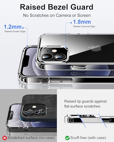 HOOMIL Case for iPhone 12 Mini 5.4-Inch, Non-Yellowing, Drop Protection, Anti-Scratch Transparent Hard Back Phone Cover - Crystal Clear - color: Clear, size: iPhone 12 Mini