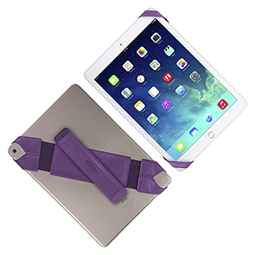 Universal Tablet Hand Strap Holder, Joylink 360 Degrees Swivel Leather Handle Grip with Elastic Belt, Secure & Portable for 7.9" Tablets (Samsung Asus Acer Google Kindle iPad Mini), Purple - color: Purple