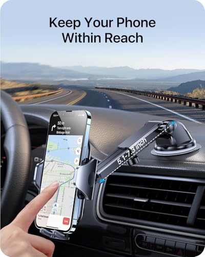 andobil Car Phone Holder Mount (Strong Suction&Bumpy Road Stable) Phone Holders for Your Car, Cell Phone Car Mount for Windshield Dash Vent Truck Cradle Stand for iPhone 17 16 15 14 Pro Max, Blue - color: Blue