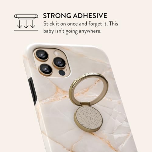 BURGA Cell Phone Ring, Holder Grip and Stand - Finger Phone Grip for Back of Smartphone Case, Kickstand 360 Rotation, Universal Ring for iPhone Samsung Galaxy Huawei Google Pixel, Stylish Accessories - color: Wild Terrain, style: Gold