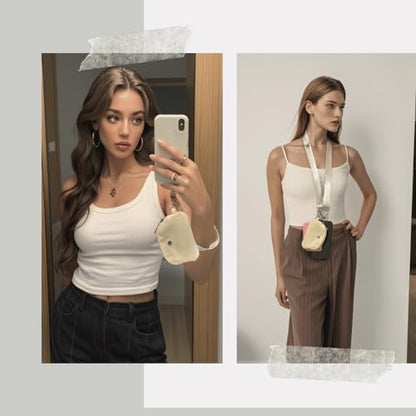 S&loyoe Clip and Go Strap for Phone with Wallet Crossbody Phone Lanyard Adjustable Strap with Detachable Wristlet Wallets