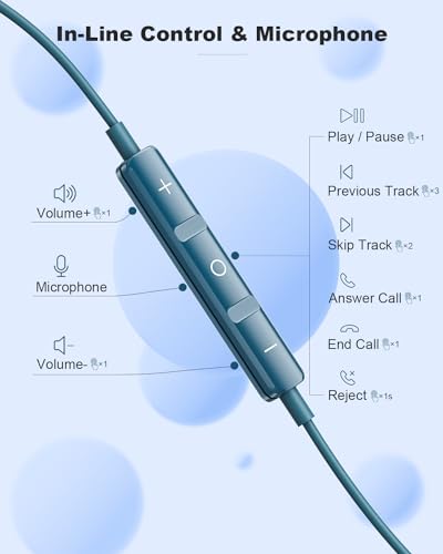 USB C Headphones for iPhone 15 Plus 16 Pro 17 Pro Max Pixel Redmi Magnetic - color: Blue
