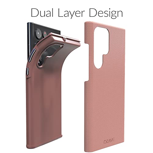 Crave Galaxy S22 Ultra Case, Shockproof Protection Dual Layer Case for Samsung Galaxy S22 Ultra 5G (6.8 inch) - Blush - color: Blush, size: Galaxy S22 Ultra