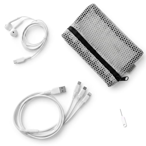 USB-C Earbuds Wired Headphone, Multi USB Charging Adapter Cable Kit with 115cm Cable, Portable Storage Pouch, All-in-One Digital Accessory Kit for Travel, iPhone, Android - size: USB A TO Multi-port Cable