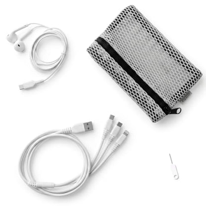 USB-C Earbuds Wired Headphone, Multi USB Charging Adapter Cable Kit with 115cm Cable, Portable Storage Pouch, All-in-One Digital Accessory Kit for Travel, iPhone, Android - size: USB A TO Multi-port Cable