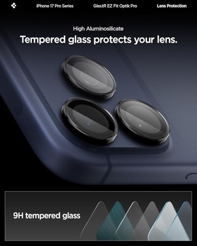 Spigen Camera Protector for iPhone 17 Pro Max, 17 Pro, 16 Pro Max, 16 Pro - color: Black