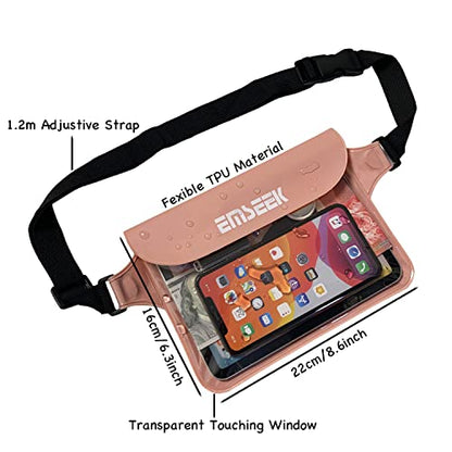 Waterproof Waist Pouch Dry Belt Bag Fanny Pack Keep Your Key Fob Wallet Kindle Phone Dry Perfect For Swim Surf Snorkel(Pink) - color: Pink