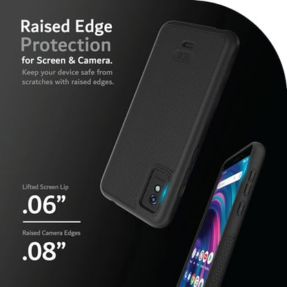 TUDIA LinnGrip Compatible with BLU Studio Mini (2023) Phone Case, [Enhanced Grip] Ultra Slim Fit Shockproof Matte TPU Soft Protective Phone Case Cover (Black) - color: Black