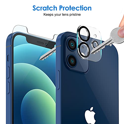JETech Screen Protector for iPhone 12, with Camera Lens Protector, 2+2 Pack - size: iPhone 12