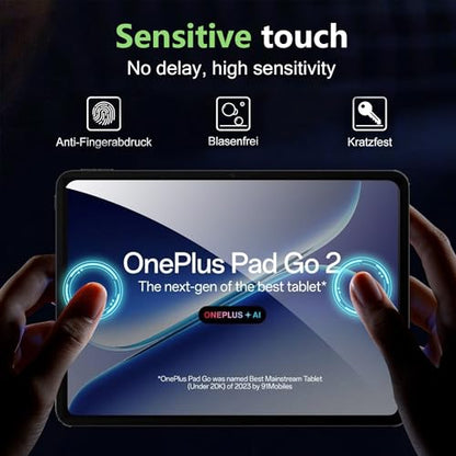 for OnePlus Pad GO 2 12.1 inch Screen Protector,9H Hardness, Anti-Scratch, Tempered Glass flim, Case Friendly, Anti-Scratch,(2PACK) - color: OnePlus Pad GO 2